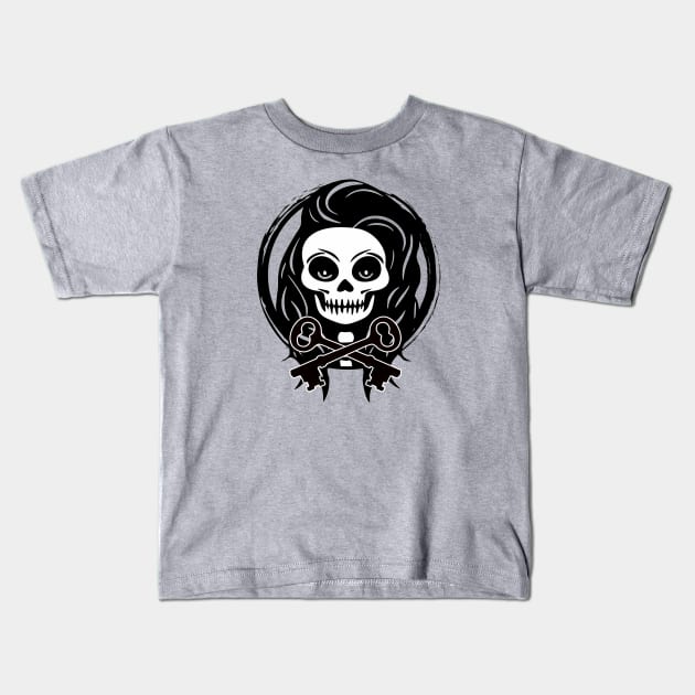 Locksmith Skull and Keys Black Logo Kids T-Shirt by Nuletto